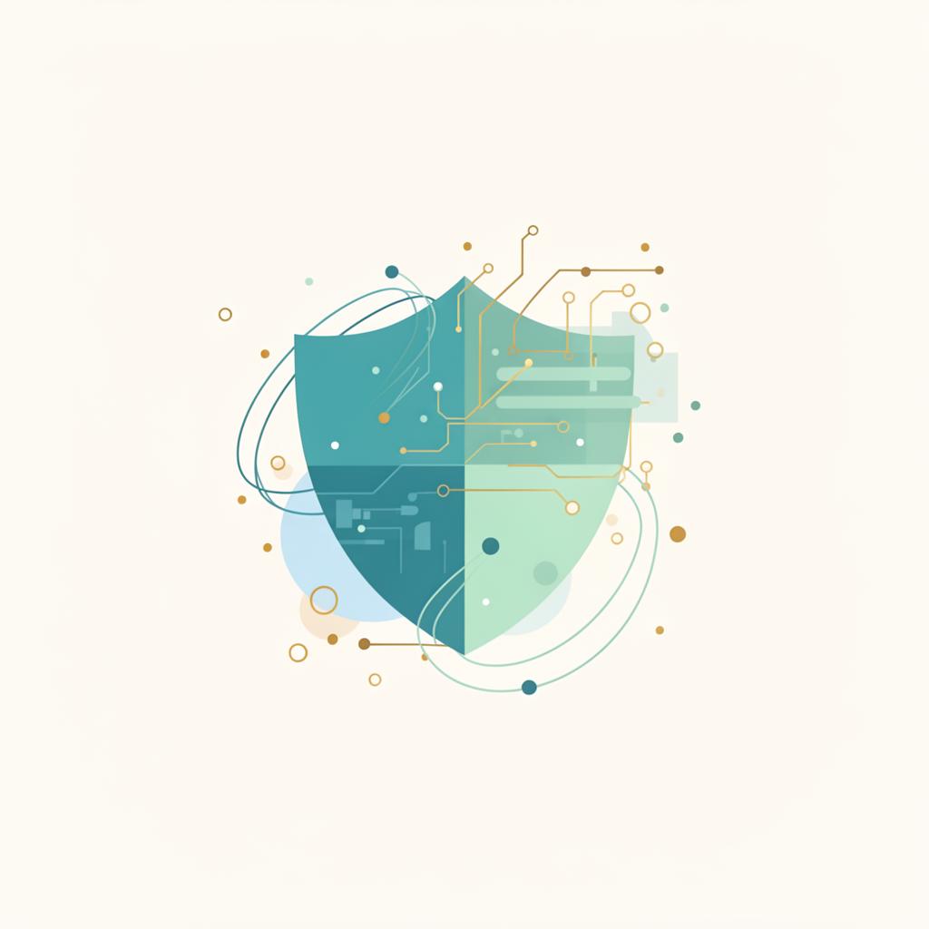 Mattia Matricano, consulente privacy a Napoli — illustrazione astratta di scudo dati